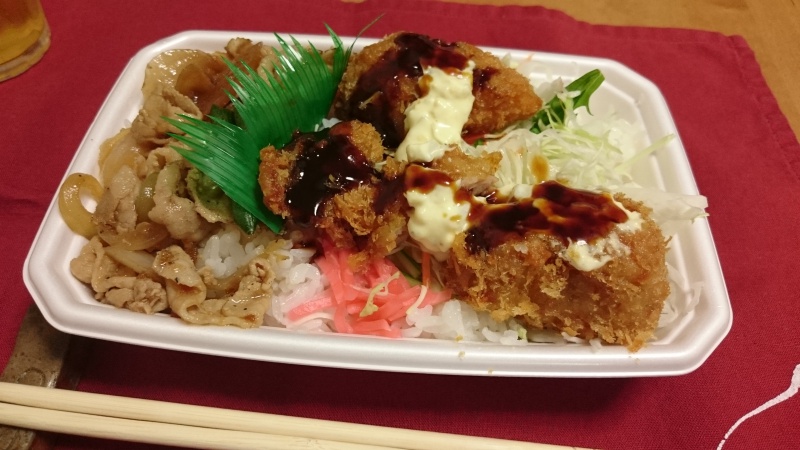 ホットモットのとりかつタル＆しょうが焼コンビ弁当を食べてみる