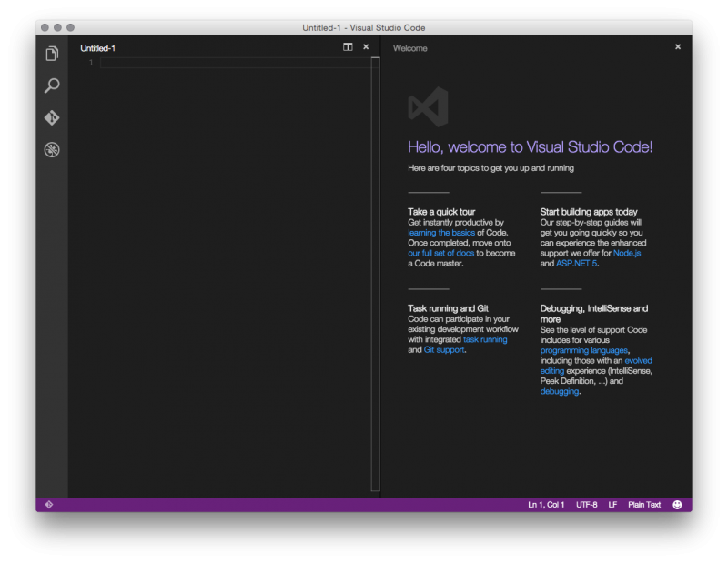 Mac OSXでMicrosoftのVisual Studio Codeを使ってみる