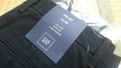 Gapのパンツ(slim fit)を買ってみる