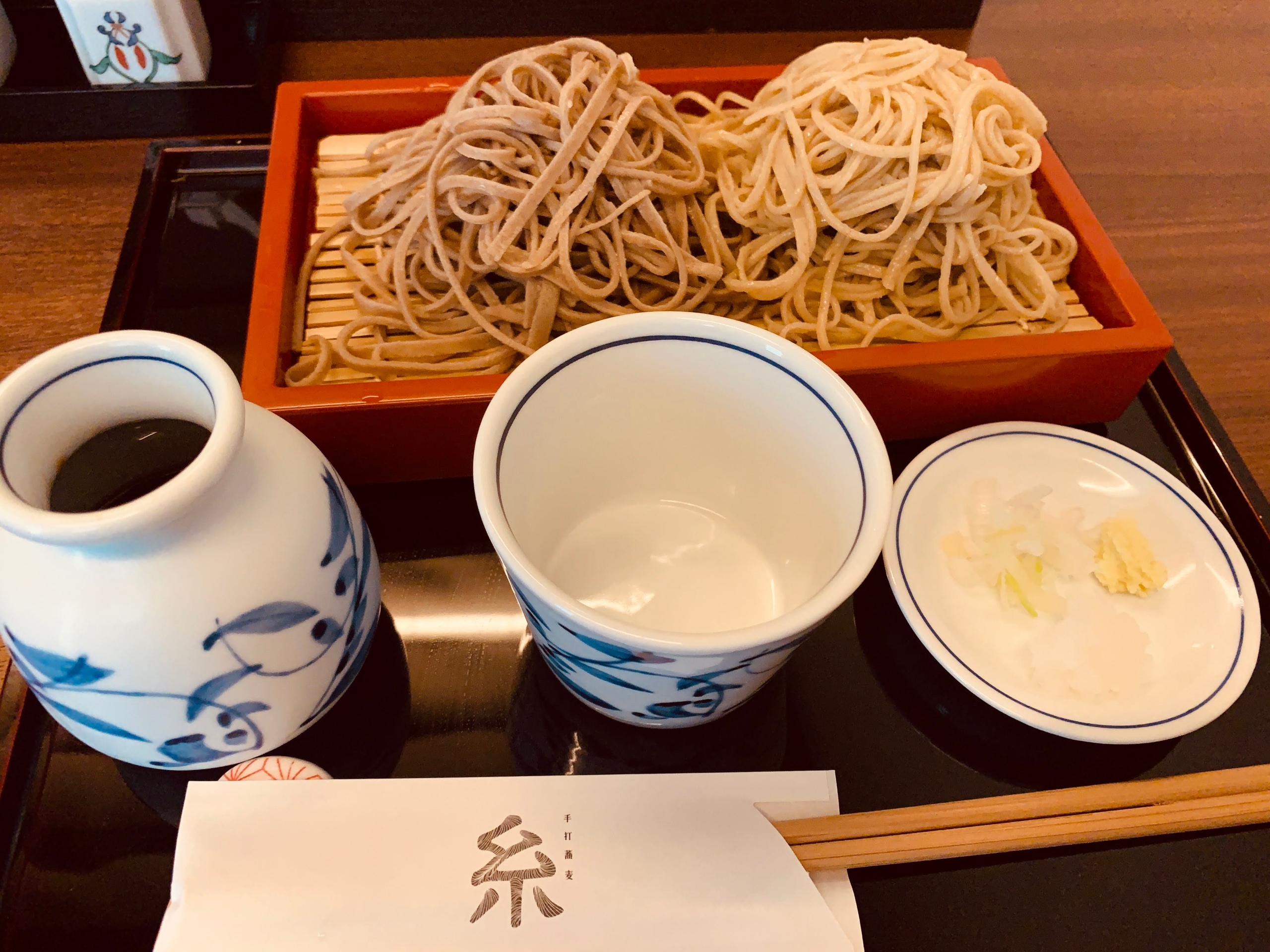 名古屋の蕎麦屋 糸の”2種類蕎麦せいろ”を食べてみる