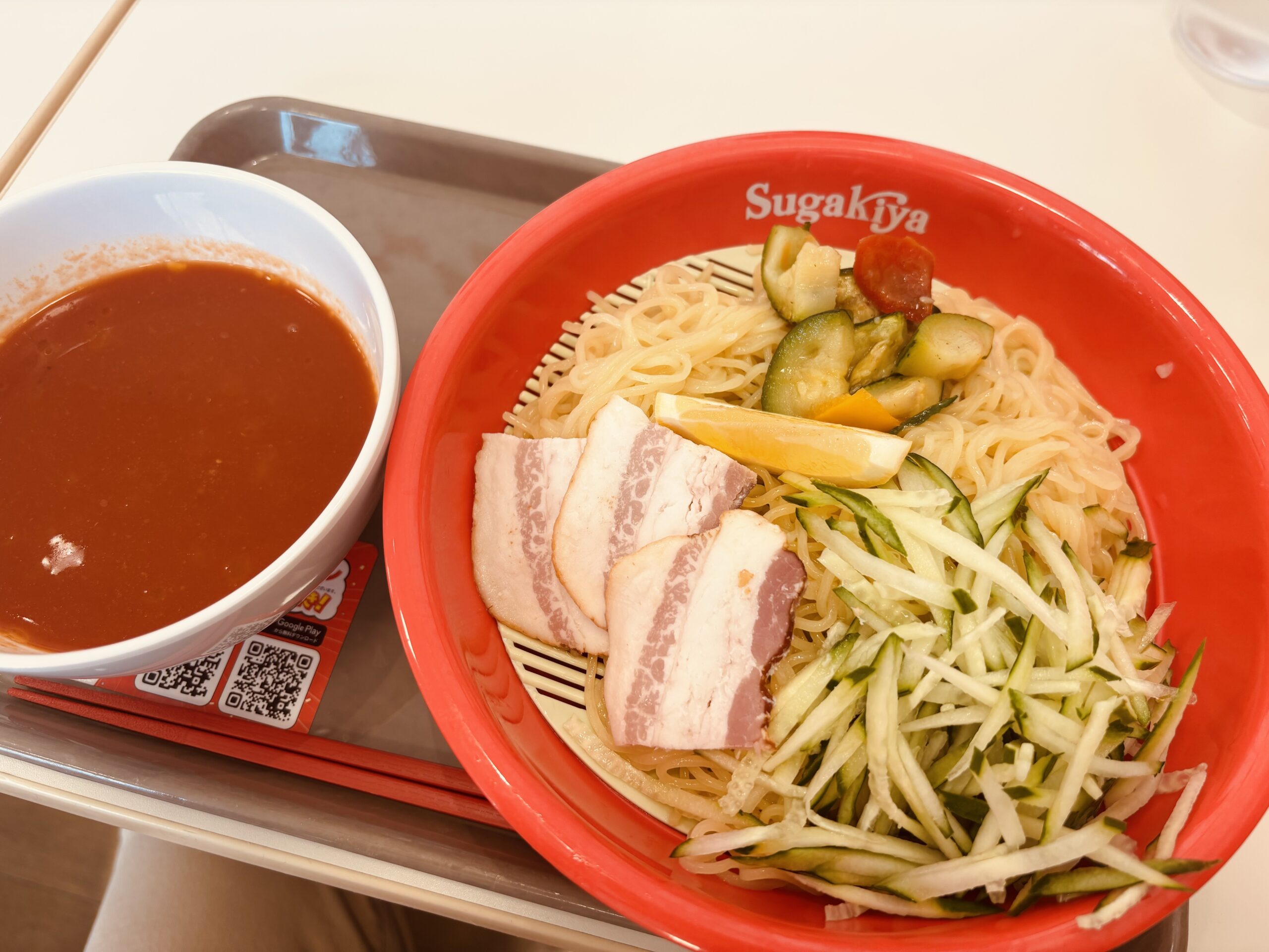 スガキヤの”スペイン風冷しトマトつけ麺”を食べてみる